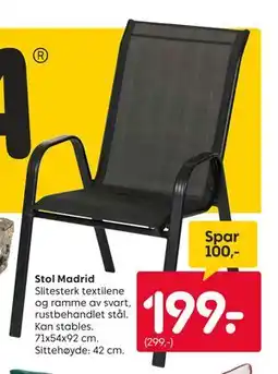 Rusta Stol Madrid tilbud