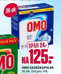 Europris OMO VASKEKAPSLER tilbud