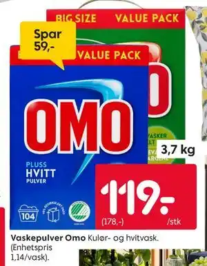 Rusta Vaskepulver Omo tilbud