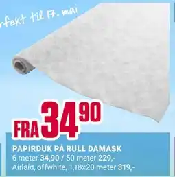 Europris PAPIRDUK PÅ RULL DAMASK tilbud