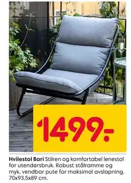 Rusta Hvilestol Bari tilbud