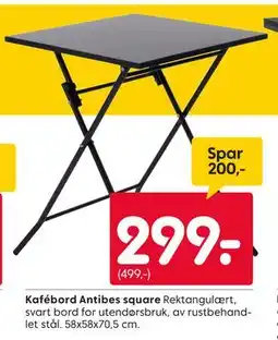 Rusta Kafébord Antibes square tilbud