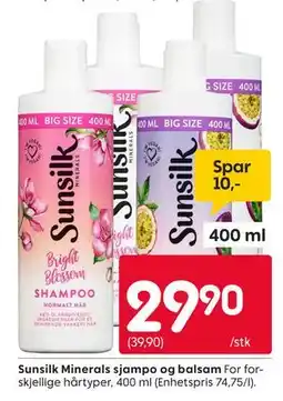Rusta Sunsilk Minerals sjampo og balsam tilbud