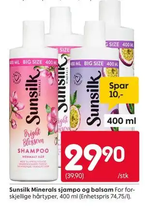 Rusta Sunsilk Minerals sjampo og balsam tilbud
