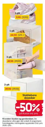 Rusta Stablebare skoesker tilbud