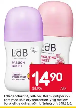 Rusta LdB deodorant, roll-on tilbud