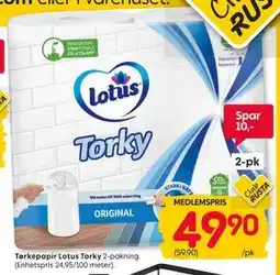 Rusta Tørkepapir Lotus Torky, Medlemspris tilbud