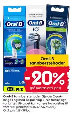 Rusta Oral-B tannbørstehoder tilbud