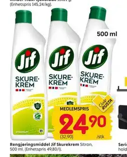 Rusta Rengjøringsmiddel Jif Skurekrem, Medlemspris tilbud