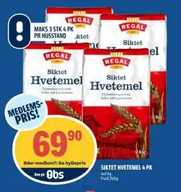 Coop Obs SIKTET HVETEMEL 4 PK, Medlemspris tilbud
