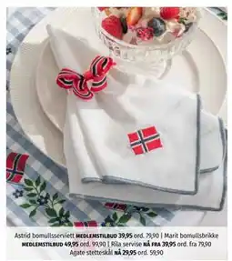Nille Marit bomullsbrikke, Medlemspris tilbud