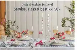 Nille Servise, glass & bestikk 50% tilbud