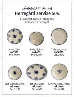 Nille Herregård servise 50% tilbud