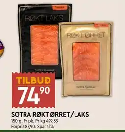 Coop Mega SOTRA RØKT ØRRET/LAKS tilbud
