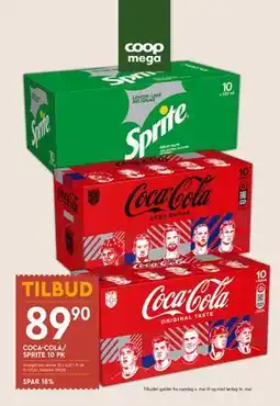Coop Mega COCA-COLA/ SPRITE 10 PK tilbud
