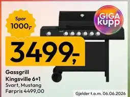 Gigaboks Gassgrill Kingsville 6+1 tilbud