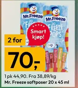 Gigaboks Mr. Freeze saftposer 20 x 45 ml tilbud