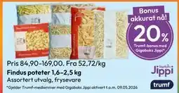 Gigaboks Findus poteter 1,6–2,5 kg tilbud