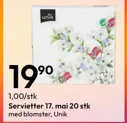 Gigaboks Servietter 17. mai 20 stk tilbud