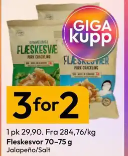 Gigaboks Fleskesvor 70–75 g tilbud