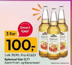 Gigaboks Eplemost klar 0,7 l tilbud