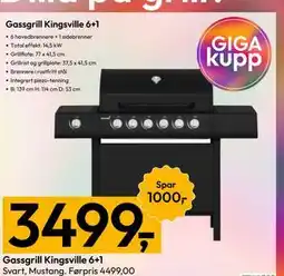 Gigaboks Gassgrill Kingsville 6+1 tilbud