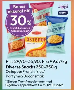Gigaboks Diverse Snacks 250–350 g tilbud