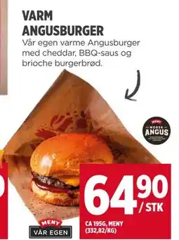 Meny VARM ANGUSBURGER tilbud