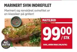 Meny MARINERT SVIN INDREFILET tilbud