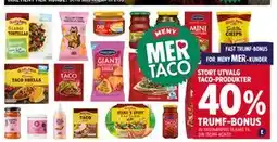 Meny STORT UTVALG TACO-PRODUKTER tilbud