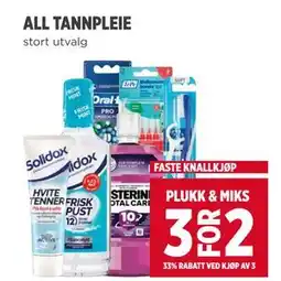 Meny ALL TANNPLEIE tilbud