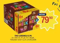 Coop Prix TINE SJOKOMELK 8 PK tilbud