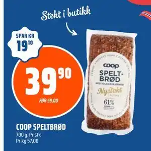 Coop Obs COOP SPELTBRØD tilbud