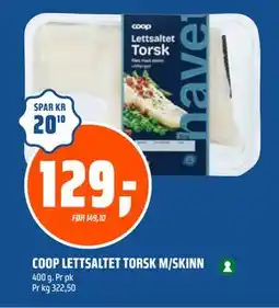 Coop Obs COOP LETTSALTET TORSK M/SKINN tilbud