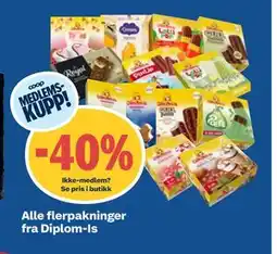Coop Obs Alle flerpakninger fra Diplom-Is tilbud