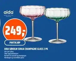 Coop Obs AIDA SØHOLM SONJA CHAMPAGNE GLASS 2 PK tilbud
