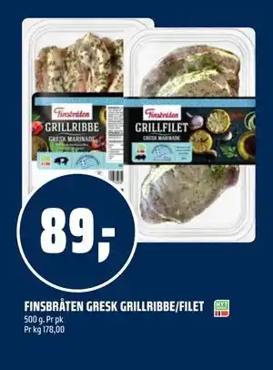 Coop Obs FINSBRÅTEN GRESK GRILLRIBBE/FILET tilbud