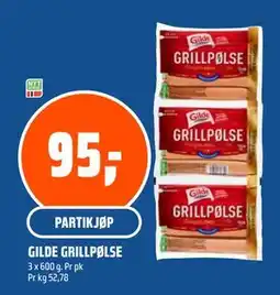 Coop Obs GILDE GRILLPØLSE tilbud