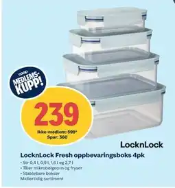 Coop Obs LocknLock Fresh oppbevaringsboks 4pk tilbud