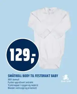 Coop Obs SMÅTROLL BODY TIL FESTDRAKT BABY tilbud
