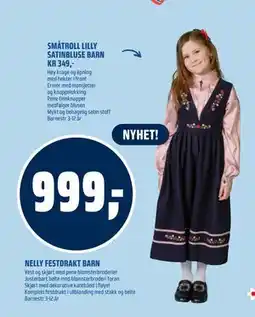 Coop Obs SMÅTROLL LILLY SATINBLUSE BARN tilbud