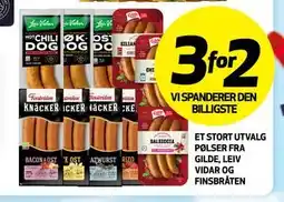 Bunnpris ET STORT UTVALG PØLSER FRA GILDE, LEIV VIDAR OG FINSBRÅTEN tilbud