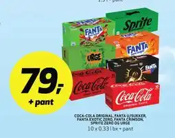 Bunnpris COCA-COLA ORIGINAL, FANTA U/SUKKER, FANTA EXOTIC ZERO, FANTA CRIMSON, SPRITE ZERO OG URGE tilbud