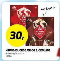 Bunnpris KRONE-IS JORDBÆR OG SJOKOLADE tilbud
