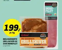 Bunnpris BBQ-MARINERTE GRILLSKIVER OG SVIN INDREFILET tilbud