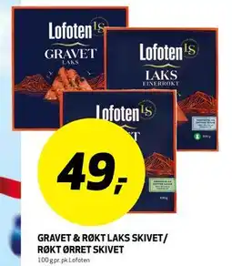 Bunnpris GRAVET & RØKT LAKS SKIVET/ RØKT ØRRET SKIVET tilbud