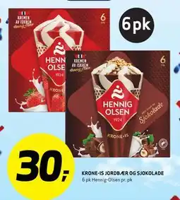 Bunnpris KRONE-IS JORDBÆR OGSJOKOLADE tilbud