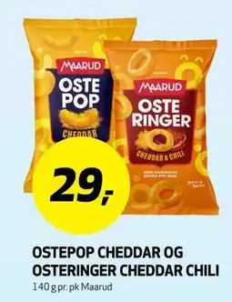 Bunnpris OSTEPOP CHEDDAR OG OSTERINGER CHEDDAR CHILI tilbud