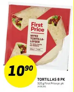 Bunnpris TORTILLAS 8 PK tilbud