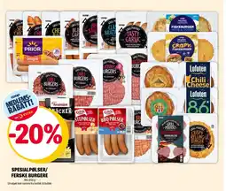Coop Extra Spesialpølser/ Ferske burgere tilbud